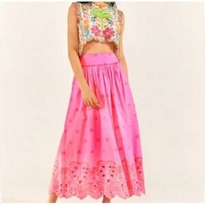 Farm Rio Eyelet Richelieu Maxi Skirt